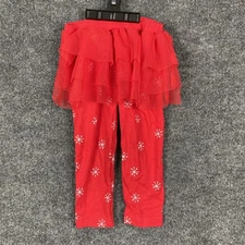Carter's Just One You Baby Girls' 12 Month Red Pants w/ White Snowflakes & Tutu