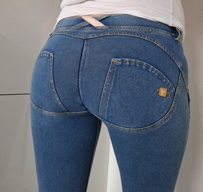 Freddy wr up S 36 Hell Blau Push-up Low Waist Leggings Top Zust