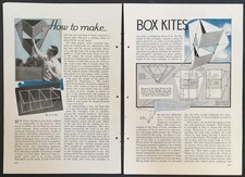 Box Kites 12" - 72" Parachute Dropper 1934 HowTo build PLANS INFO