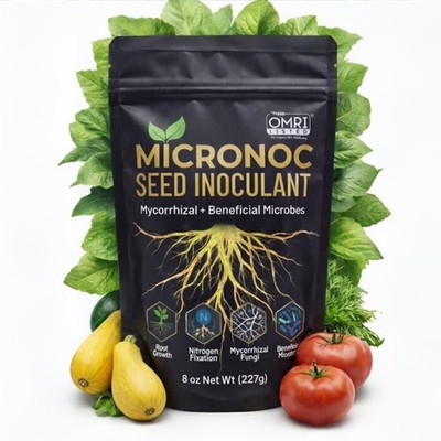 Mycorrhizal Fungi + Beneficial Microbial Blend   Seed Inoculant (8 oz) for Co...