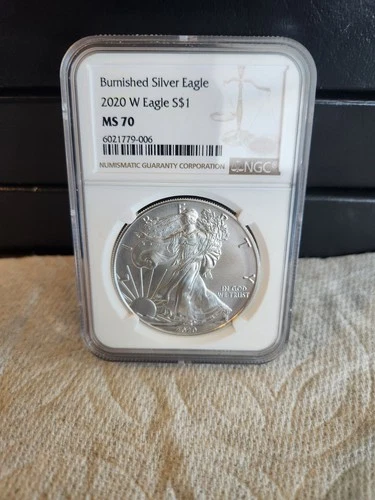 2020 W Burnished Silver Eagle NGC MS 70 Brown Label
