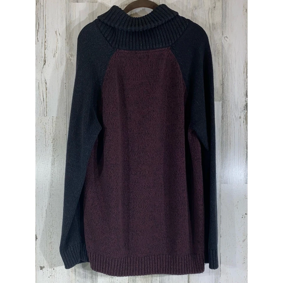 Suéter masculino Apt 9 tamanho XXL marrom preto martelado gola capuz - Imagem 2 de 4