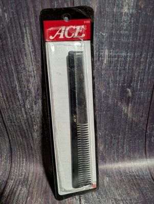 NOS VTG Genuine Ace Hard Rubber Comb 7'' Black 61886 - Made in USA Sealed Barber
