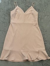 Express Dress Womens Medium Pink V Neck Spaghetti Straps Mini Short Casual
