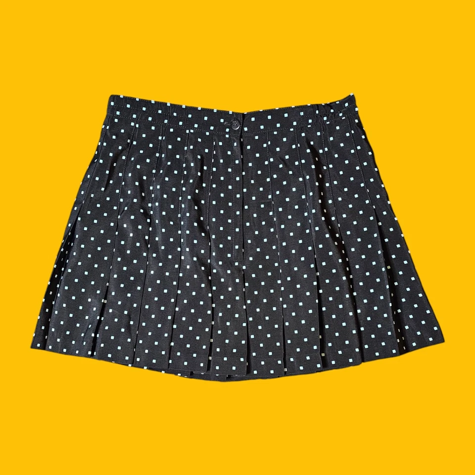 Minifalda plisada vintage TAIL para mujer 10 negra hecha en EE. UU. línea A tenis Skort años 80 Foto 2 de 4