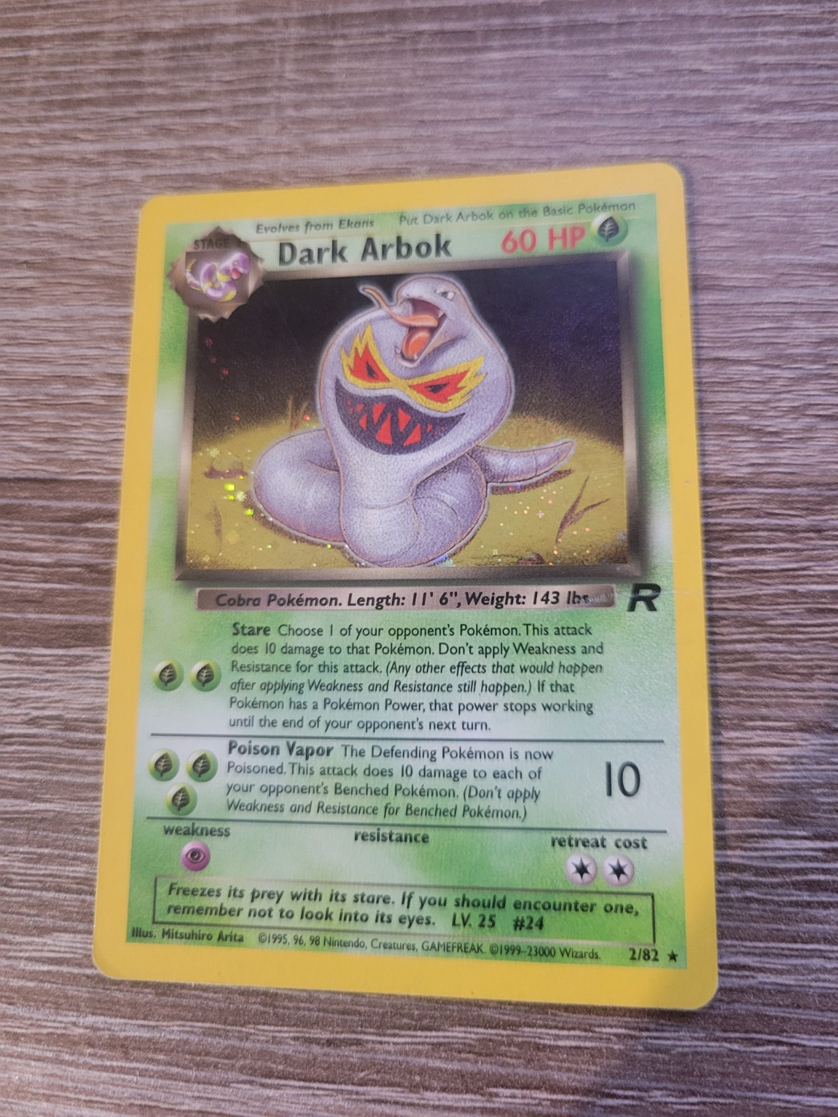 Dark Arbok 2/82 Holo Rare Team Rocket Pokemon Card LP