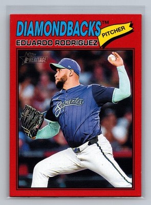2026 Topps Heritage SP #288 Eduardo Rodriguez Diamondbacks Red Border
