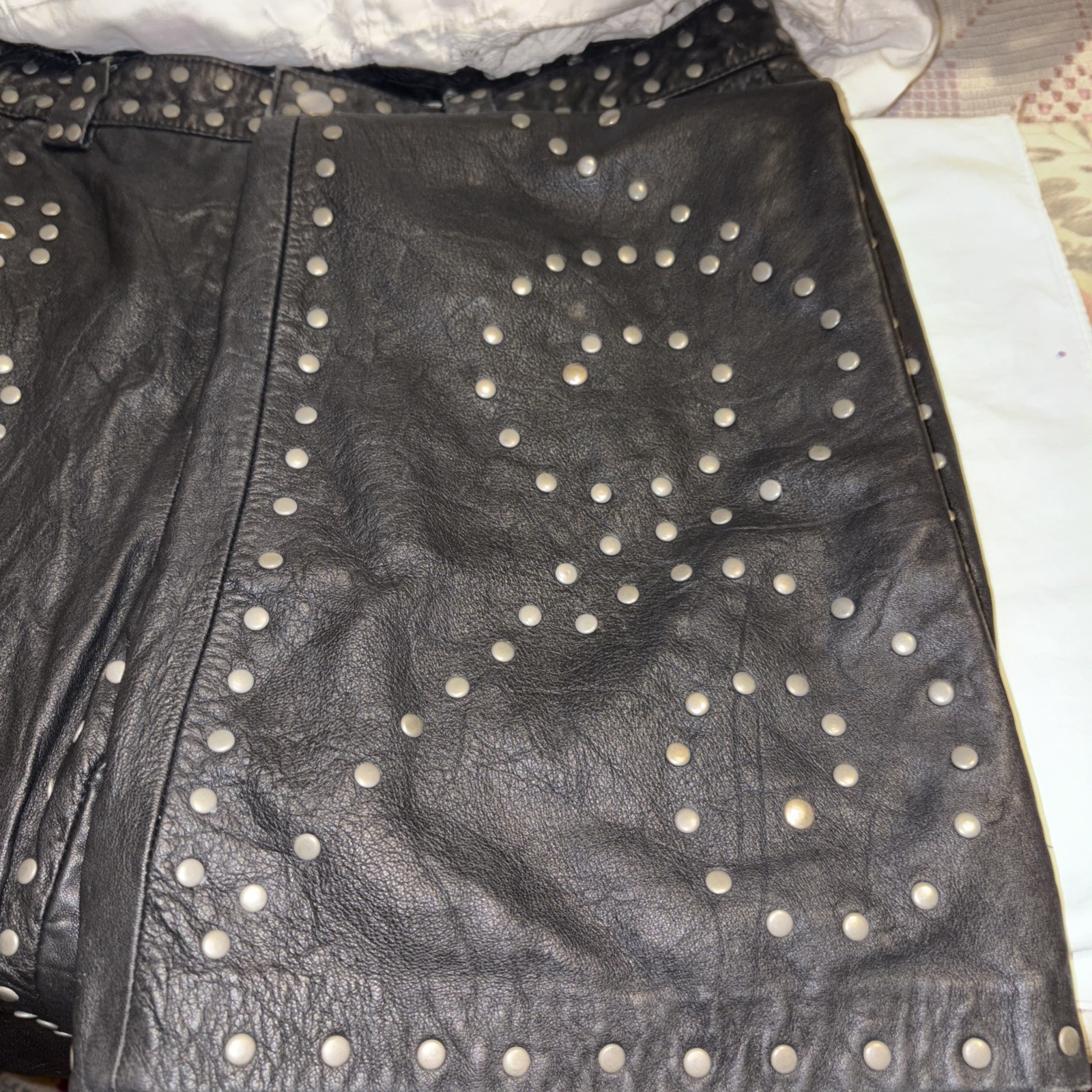 We The People/Free People Genuine Black Leather Ladies Pants “Cowboy Style “ image 9