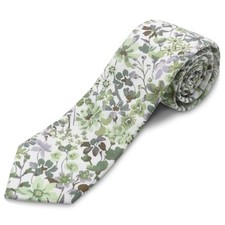 Cotton Floral Ties for Men 2.76" Men's Skinny Tie Linen Flower Mint Breeze
