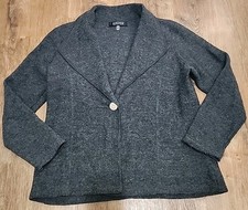 Kasper 100 Wool Blazer Jacket Women s M One Button Timeless Warm Marbled Gray