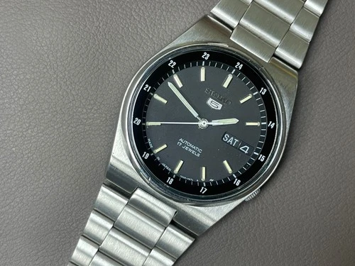 Vintage Seiko 5 Automatic 7009-3161 Grey Dial 36mm Men's Watch