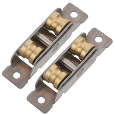 2 Pcs Sliding Window Rollers Stainless Steel Double Wheel Pulley For Door Tracks