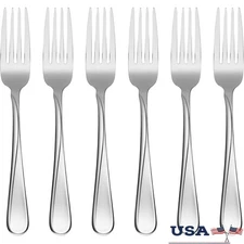 6 Piece Stainless Steel Dinner Forks Set Elegant Durable Dishwasher Safe New