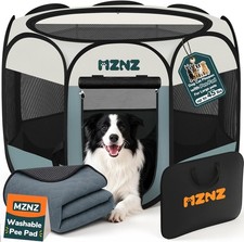 Large Grey Pet Playpen for Dogs Cats Puppies Small Animals with Pee Pad Tray