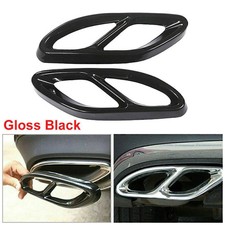2x Auspuffblende f&uuml;r Mercedes W205 W213 S213 C238 W176 Auspuff Abdeckung Schwarz