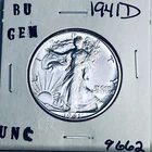 1941 D BU GEM LIBERTY WALKING SILVER HALF UNC MS+++ U.S. MINT RARE COIN 9662