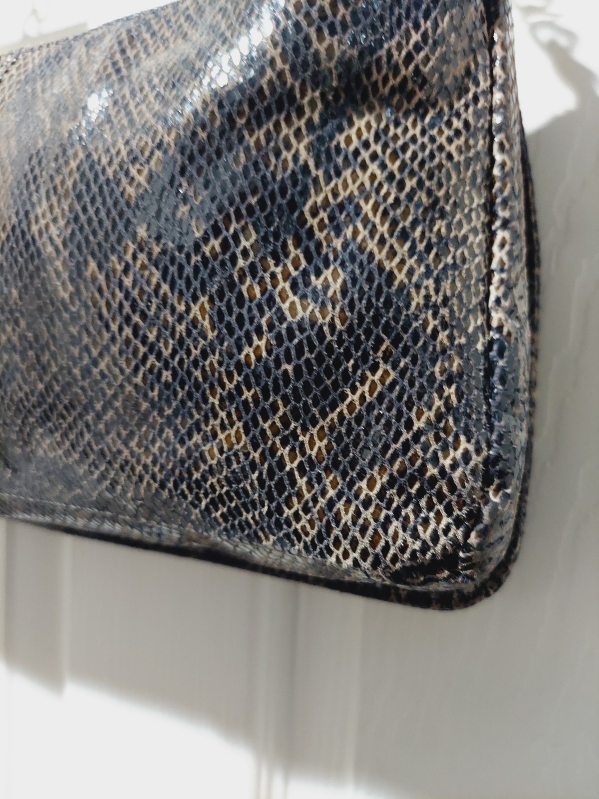 AUDREY BROOKE Python Embossed Leather Silver Chai… - image 11