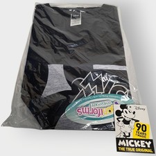 Cherokee Mickey Mouse Scrub Men's Small Black Disney Tooniforms V-Neck Pockets
