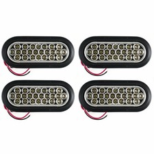 6.5 Inch White Oval 24 Led Backuptail Truck Light W Grommetpigtail - Qty 4