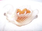VTG 1985 Glass Swan Fragrance Candle Hand-decorated Pink Flower Yellow Ribbon Ta — photo 2