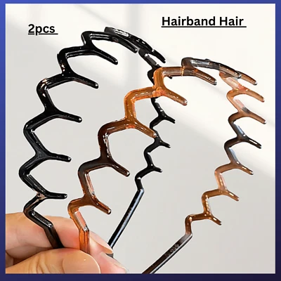 Women Headband Narrow Black Plastic Hairband Hair Hoop with Teeth