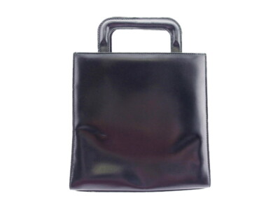 GUCCI handbag logo plate leather x silver hardware Authentic Used