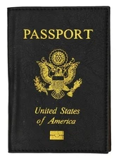 New Black  USA Passport Cover Holder Wallet Travel Case