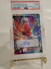 2023 Leaf Eclectic RC Jaxon Smith-Njigba 1/1 Flash AUTO Oil Spill Wave PSA 9
