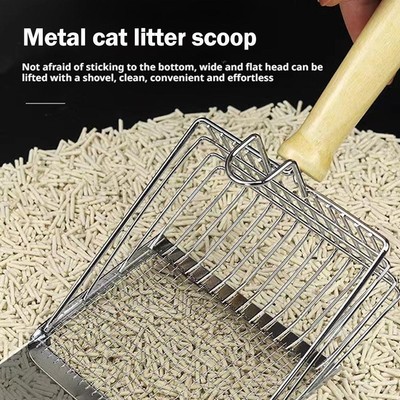 Metal cat litter-scoop 2-in-1 Washable Fine Hole & Rough cat GX Hole Q9U5