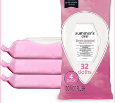 4-Pk Summer's Eve Simply Sensitive Cleansing Cloths for Sensitive Skin 32 Cloths