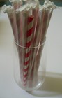 Red/White Candy Striped Paper Jumbo Straws Individually Wrapped 6mm x 200mm
