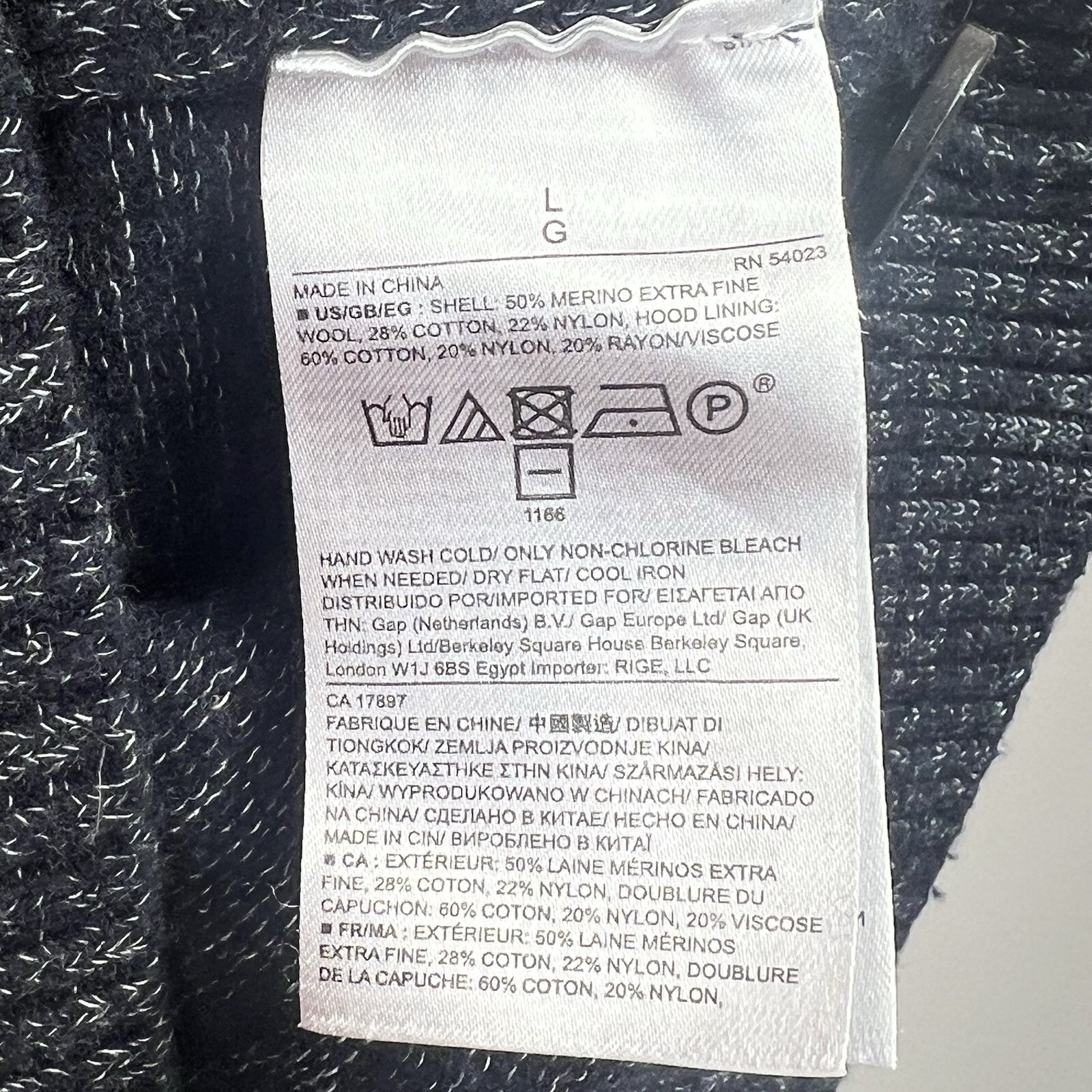 Banana Republic Heritage Collection Blue Hoodie Sweater L Merino Wool Blend image 9