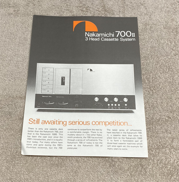 NAKAMICHI 700II 3 HEAD CASSETTE SYSTEM INFORMATION ADVERTISM