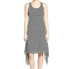 Michael Michael Kors Women’s Striped Sleeveless Crew Neck A Line Dress