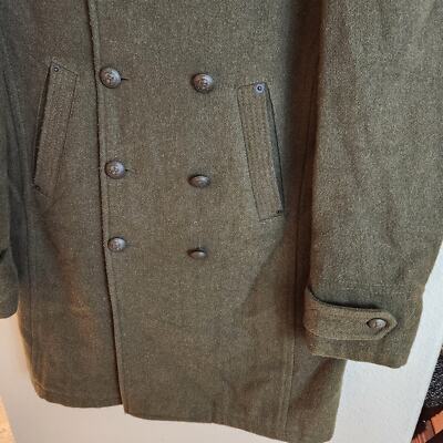 Vintage Dolce & Gabbana Men's 100% Wool Green Military Double