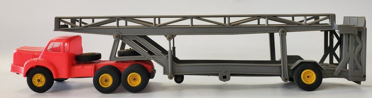 Berliet Tracteur Tbo 15 Gris Et Remorque Porte Voiture Grise Norev