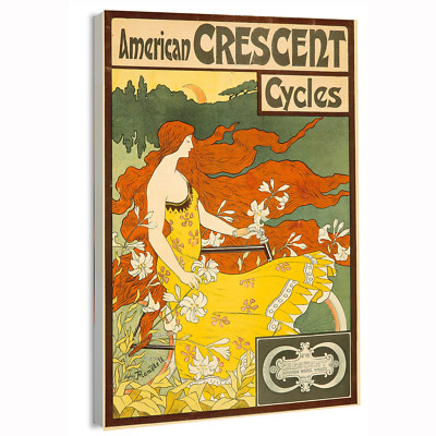 1899 American Crescent Cycles Movie Poster or Canvas Art Print