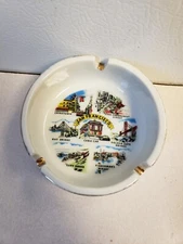 Vintage San Francisco Tourist Souvenir Ceramic  Ashtray Ash Tray Cable Car 3.5"