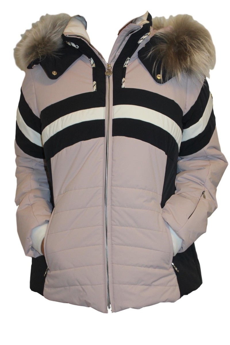 Sportalm Kitzbühel Damen Ski mit Echtfell Pelz Violett Blau Größe