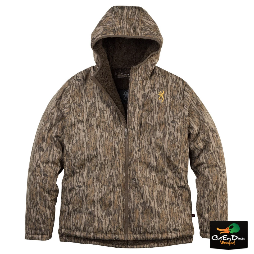 NEW BROWNING LATE SEASON CLOSING DAY PARKA COAT- MOSSY OAK BOTTOMLAND CAMO - - Image 2 of 3