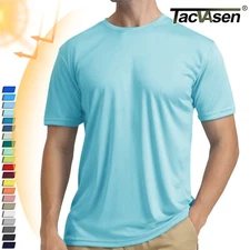 UPF50+ Men's UV Shirts Skin Protection Summer Short Sleeve Water Sport Casual T
