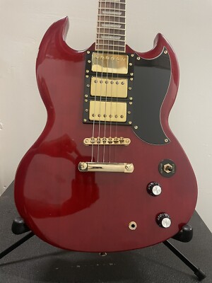 1960's SG Style Cherry Red Triple Humbucker 6 String Electric