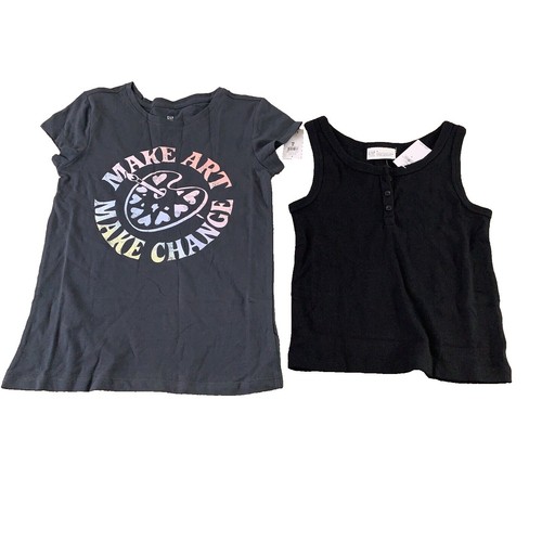 Vintage Gap Shirt Girls Small Black Cotton Knit Kids Youth Classic