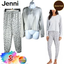 NWT Jenni S Ribbed Henley Pajama Top & Jogger Pants Grey 100136957MS Assorted