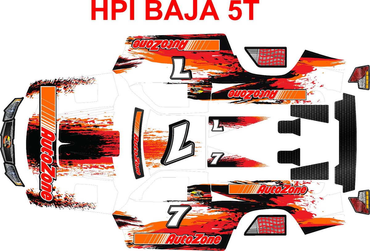 HPI Baja 5t A ZONE TROPHY TRUCK Theme body wrap decals stickers