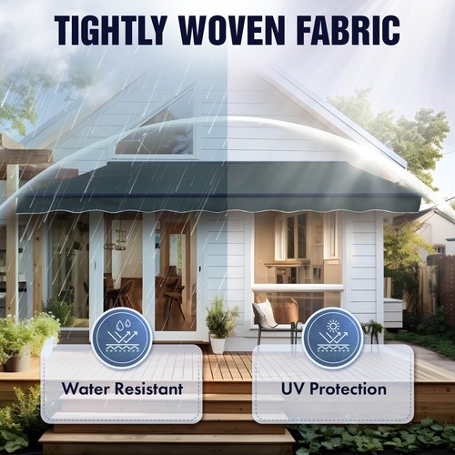 ALEKO Awning Fabric Replacement for 8X6.5 feet Retractable Awning, Brown color - Picture 2 of 5