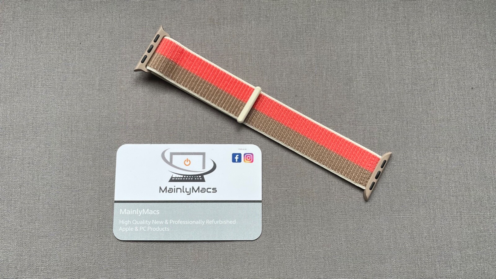 Genuine Apple Watch Strap - Pink Pomelo / Tan Loop - For 38/40/41mm Watches