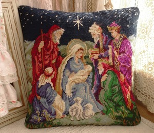 needlepoint christmas pillows