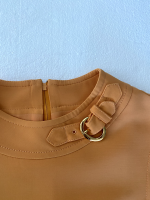 Gucci Orange Mini Dress  Gold Accent Buttons, Size 40 | eBay
