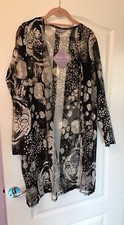 Michele Hope Monochrome Lace Jacket Cover Up Bnwt 14/16 New Black White